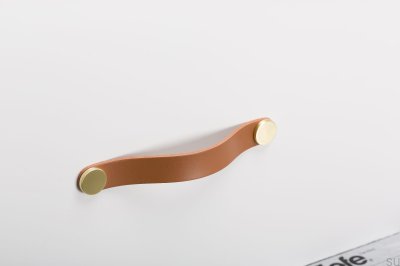 Tirador para mueble Flexa 160 Piel Beige con Oro