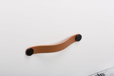 Tirador para mueble Flexa 160 Cuero Beige con Negro