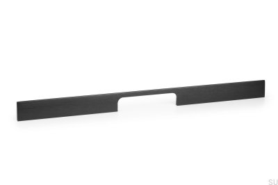 Tirador alargado para mueble Peak 448, aluminio negro cepillado