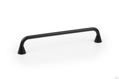 Tirador para mueble alargado Bella 160, metal negro mate