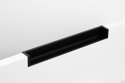 Tirador para mueble empotrable Hexxa 200. Aluminio negro