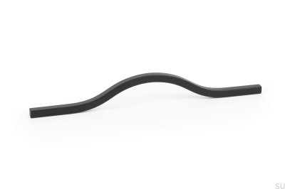 Tirador alargado para muebles Brave 192 de aluminio negro