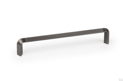 Tirador para mueble alargado Lines 160 Gris Oscuro Cepillado