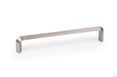 Tirador para mueble alargado Lines 160 Níquel cepillado