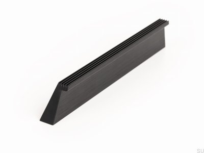 Tirador para mueble Rail 160, aluminio, negro, cepillado
