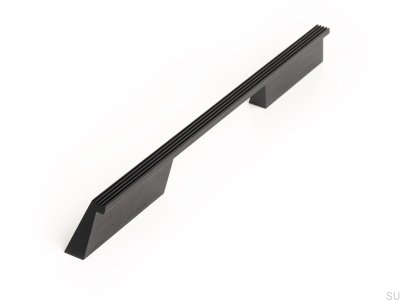 Tirador para mueble longitudinal Rail 192 Aluminio Negro Cepillado