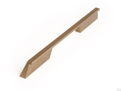 Tirador para mueble longitudinal Rail 192, aluminio, oro, cepillado, cava