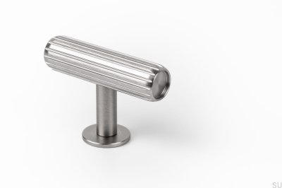 Pomo para mueble T-Bar Rille Plata Aluminio