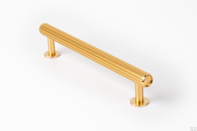Tirador para mueble alargado Rille 160 Oro Cepillado