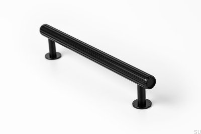 Tirador para mueble alargado Rille 160 Negro Cepillado