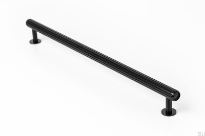 Tirador para mueble rectangular Rille 320 negro cepillado