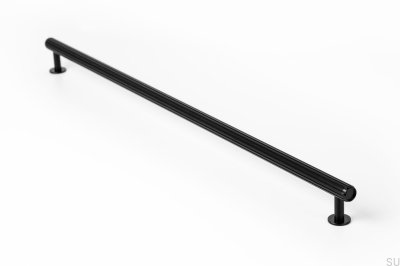 Tirador para mueble rectangular Rille 480 negro cepillado