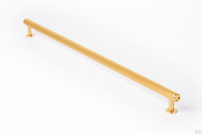 Tirador para mueble oblongo Rille 480 Oro cepillado