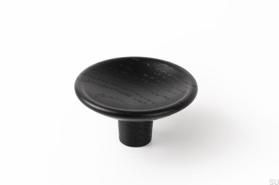 Pomo Para Mueble Disc 50 Madera Lacado Negro