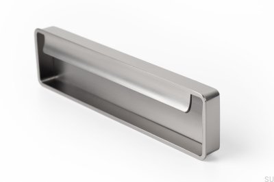 Tirador para mueble empotrado Fold níquel cepillado