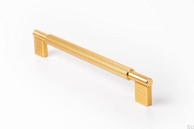 Tirador para mueble alargado Arpa 192, Aluminio, Oro, Cepillado