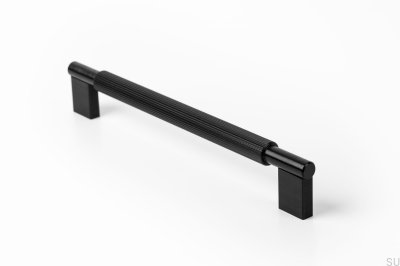 Tirador para mueble oblongo Arpa 192. Aluminio Negro Cepillado