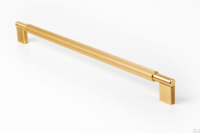 Tirador para mueble alargado Arpa 320, Aluminio, Oro, Cepillado