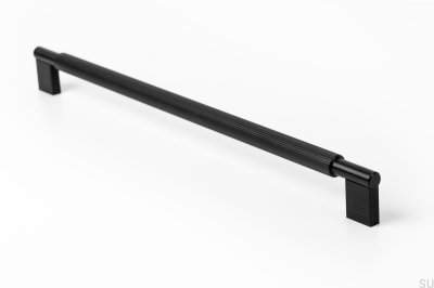 Tirador para mueble oblongo Arpa 320. Aluminio Negro Cepillado