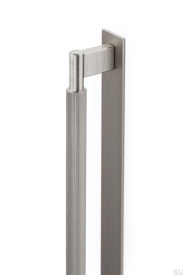 Tirador para mueble longitudinal con Placa Arpa 1178, Aluminio, Plata, Cepillado
