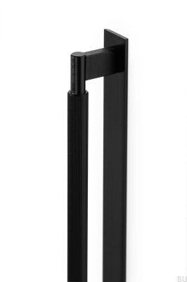 Tirador para mueble longitudinal con Placa Arpa 1178, Aluminio, Negro, Cepillado