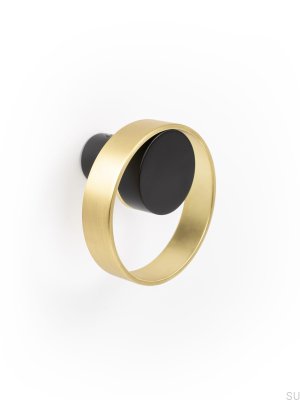 Colgador de pared Orbit 75 negro con acabado dorado cepillado Eco