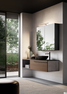 Lámpara de baño encima del espejo Aplique LED Jot D-M 550 mm Negro