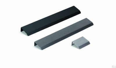 Tirador para mueble Curve 32 gris aluminio canto cepillado