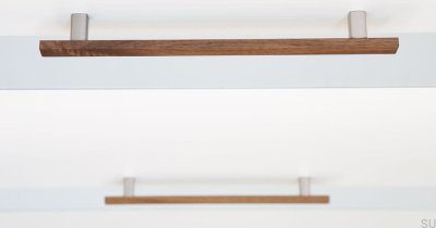 Tirador para mueble alargado Ara W 160 Nogal con Aluminio