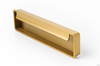 Tirador para mueble empotrado Fold, oro cepillado, cava