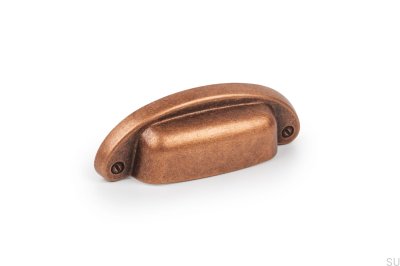 Tirador para mueble concha cobre antiguo Petra 64