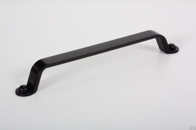 Tirador para mueble alargado Button 160 Metal Negro Mate