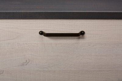 Tirador para mueble alargado Button 160 Metal Negro Mate