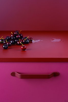 Tirador para mueble alargado Belt 160 Metal Rojo