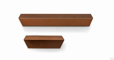 Tirador para mueble rectangular Plie 64, marrón metalizado