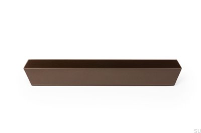 Tirador para mueble rectangular Plie 160, marrón metalizado