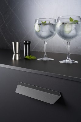 Tirador para mueble alargado Plie 160 Metal Negro Mate