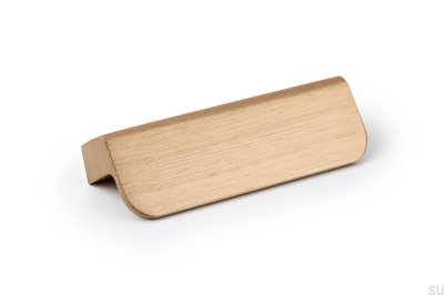 Tirador para mueble rectangular Flapp 32, aluminio, oro, cepillado, cava