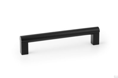 Eto 160 Madera Negra con Tirador para Mueble Alargado Aluminio Negro
