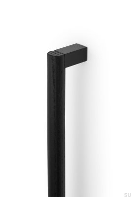 Eto 320 Madera Negra con Tirador para Mueble Alargado de Aluminio Negro