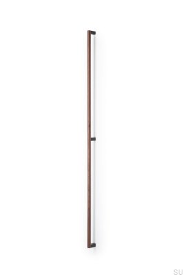 Eto 992 Tirador Mueble Alargado Madera Nogal con Aluminio Gris