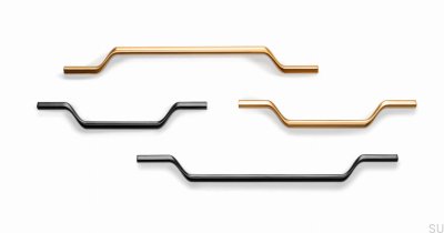 Tirador para mueble rectangular Valley 160, oro cepillado, cava