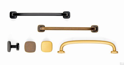 Tirador para mueble alargado Quart Mini 128 Metal Negro Mate