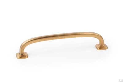 Tirador para mueble rectangular Quart Mini 128 Oro Cepillado Cava
