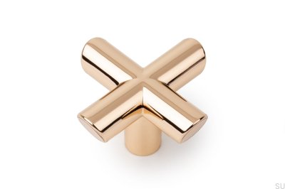Pomo para mueble Equis Oro Pulido