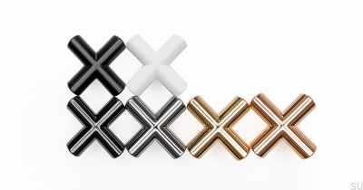 Pomo para mueble Equis Oro Pulido