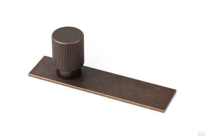 Pomo para mueble con arandela Arpa Plate Aluminio Rustic Gold