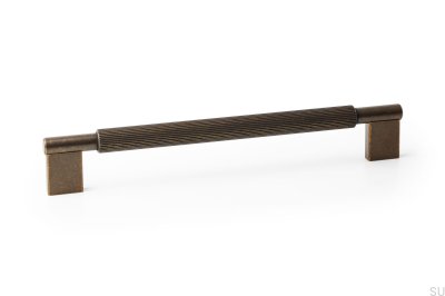 Tirador para mueble alargado de aluminio dorado rústico Arpa 192