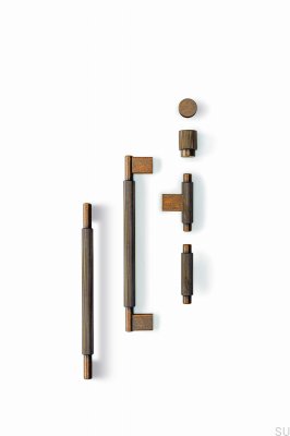 Tirador para mueble alargado de aluminio dorado rústico Arpa 192