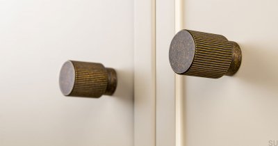 Pomo para mueble Arpa Aluminio Oro Rústico